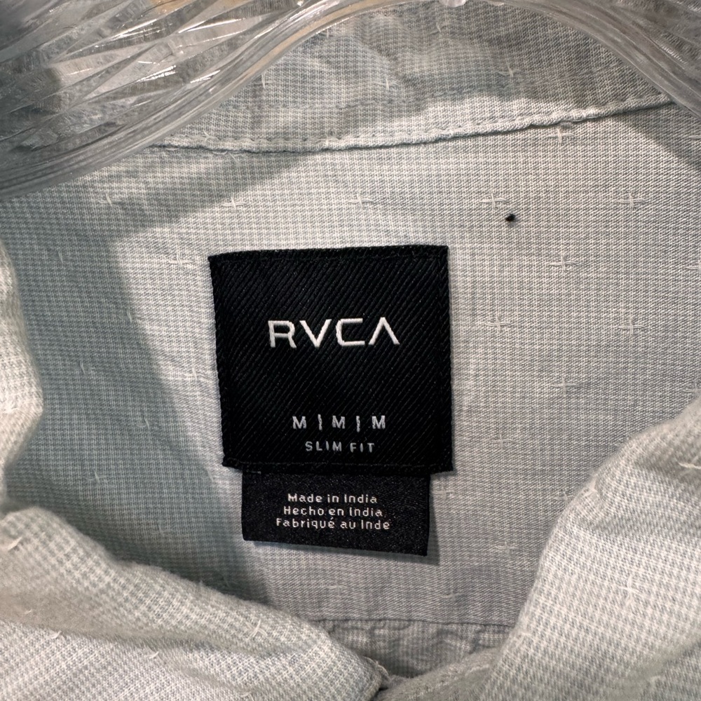 RVCA Men's Light Gray Casual Button Down Shirt - Picture 3 of 3